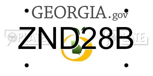 ZND28B Georgia License Plate
