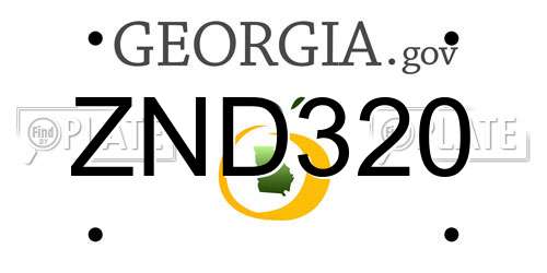 ZND320 Georgia License Plate