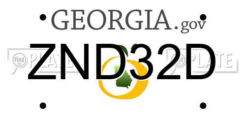 ZND32D Georgia License Plate