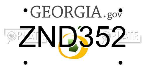 ZND352 Georgia License Plate