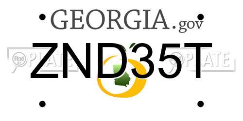 ZND35T Georgia License Plate