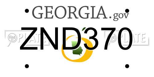 ZND370 Georgia License Plate