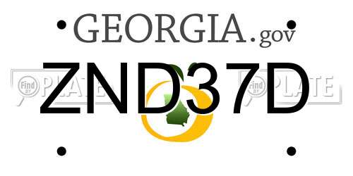 ZND37D Georgia License Plate