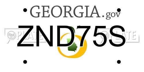 ZND75S Georgia License Plate