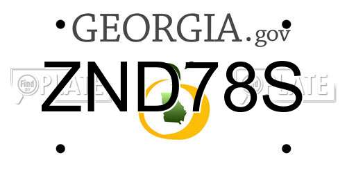 ZND78S Georgia License Plate
