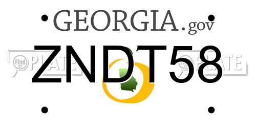 ZNDT58 Georgia License Plate