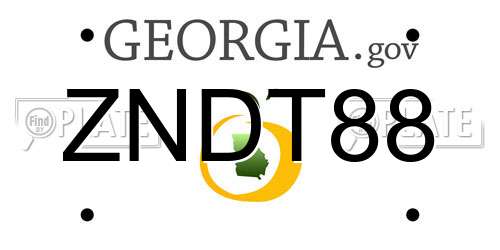 ZNDT88 Georgia License Plate
