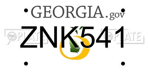 ZNK541 Georgia License Plate