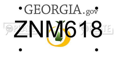 ZNM618 Georgia License Plate