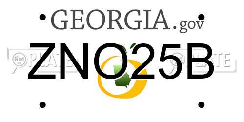 ZNO25B Georgia License Plate
