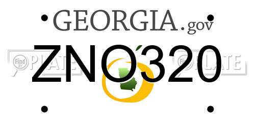 ZNO320 Georgia License Plate
