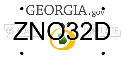 ZNO32D Georgia License Plate
