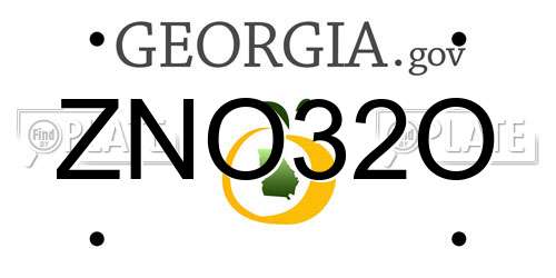 ZNO32O Georgia License Plate