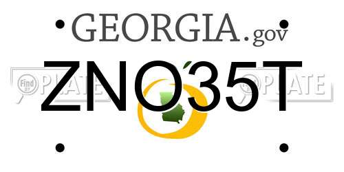 ZNO35T Georgia License Plate