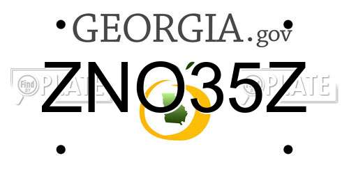 ZNO35Z Georgia License Plate