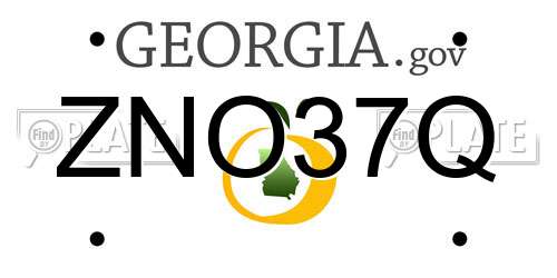 ZNO37Q Georgia License Plate