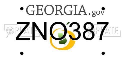 ZNO387 Georgia License Plate