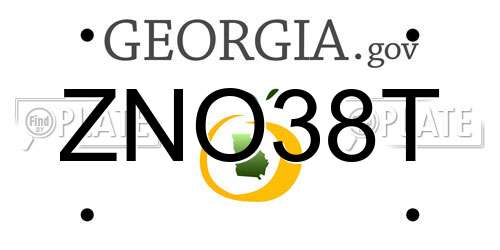 ZNO38T Georgia License Plate