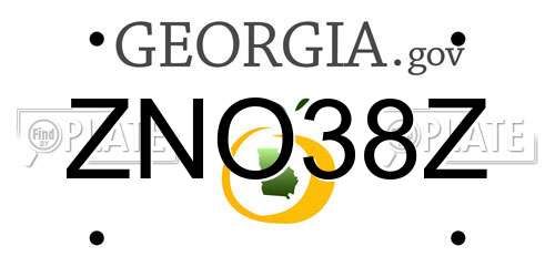 ZNO38Z Georgia License Plate