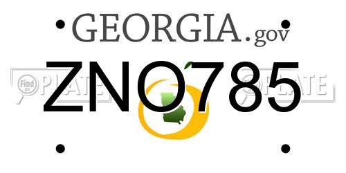 ZNO785 Georgia License Plate