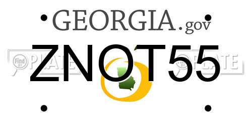 ZNOT55 Georgia License Plate