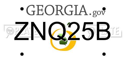 ZNQ25B Georgia License Plate