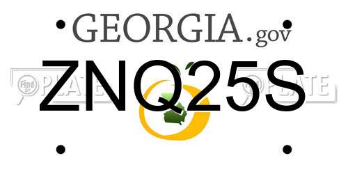 ZNQ25S Georgia License Plate