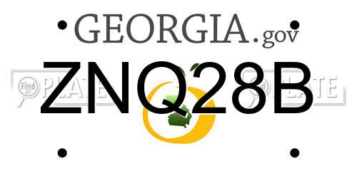 ZNQ28B Georgia License Plate