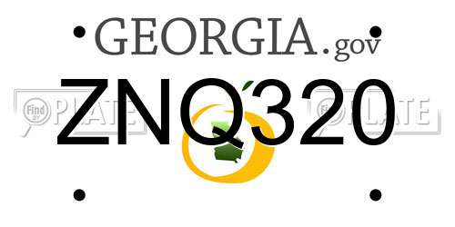 ZNQ320 Georgia License Plate