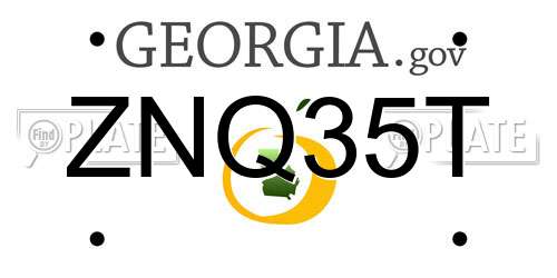ZNQ35T Georgia License Plate