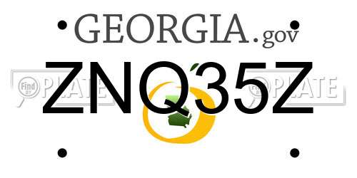 ZNQ35Z Georgia License Plate