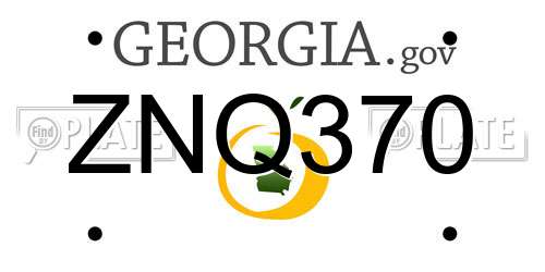 ZNQ370 Georgia License Plate