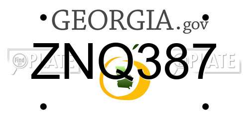 ZNQ387 Georgia License Plate