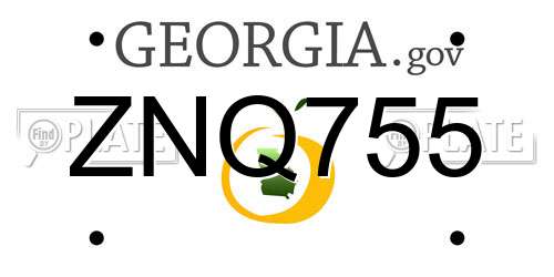 ZNQ755 Georgia License Plate