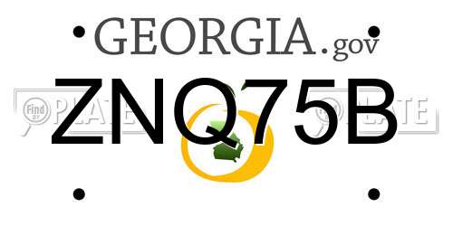 ZNQ75B Georgia License Plate