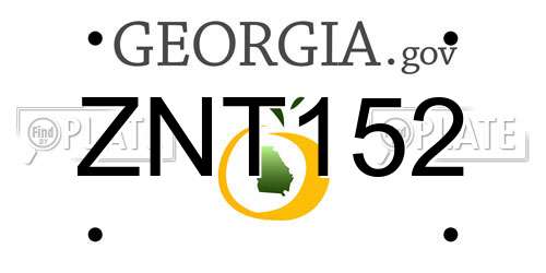 ZNT152 Georgia License Plate