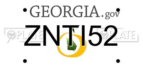 ZNTI52 Georgia License Plate