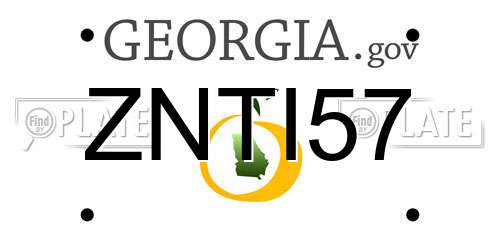 ZNTI57 Georgia License Plate