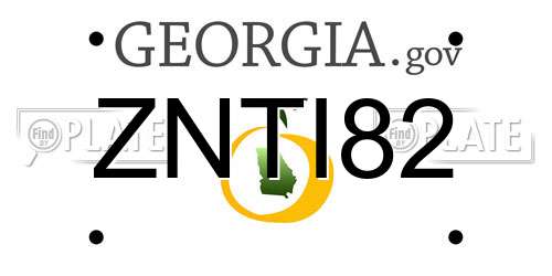 ZNTI82 Georgia License Plate