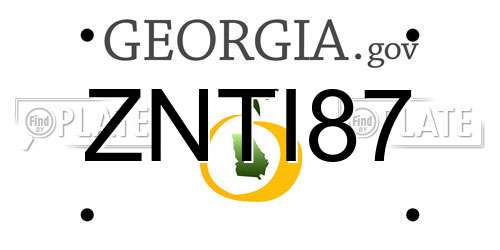 ZNTI87 Georgia License Plate