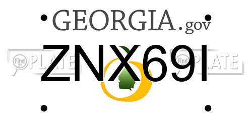 ZNX69I Georgia License Plate