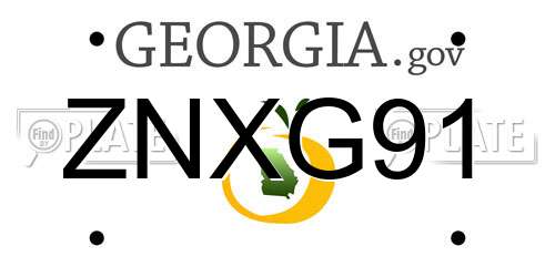 ZNXG91 Georgia License Plate