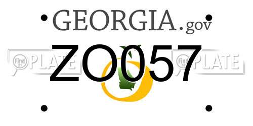ZO057 Georgia License Plate