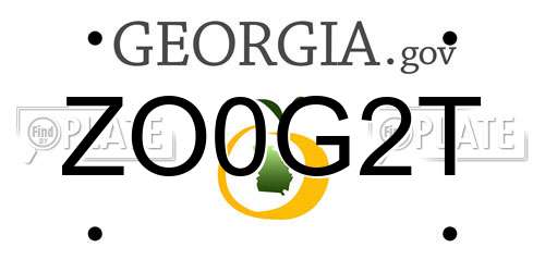 ZO0G2T Georgia License Plate