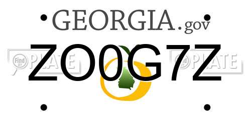 ZO0G7Z Georgia License Plate