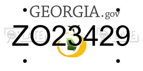 ZO23429 Georgia License Plate