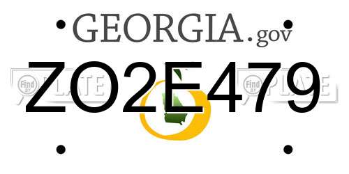 ZO2E479 Georgia License Plate