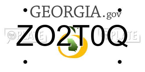 ZO2T0Q Georgia License Plate