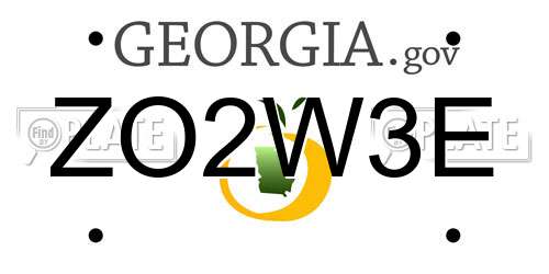 ZO2W3E Georgia License Plate