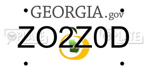 ZO2Z0D Georgia License Plate